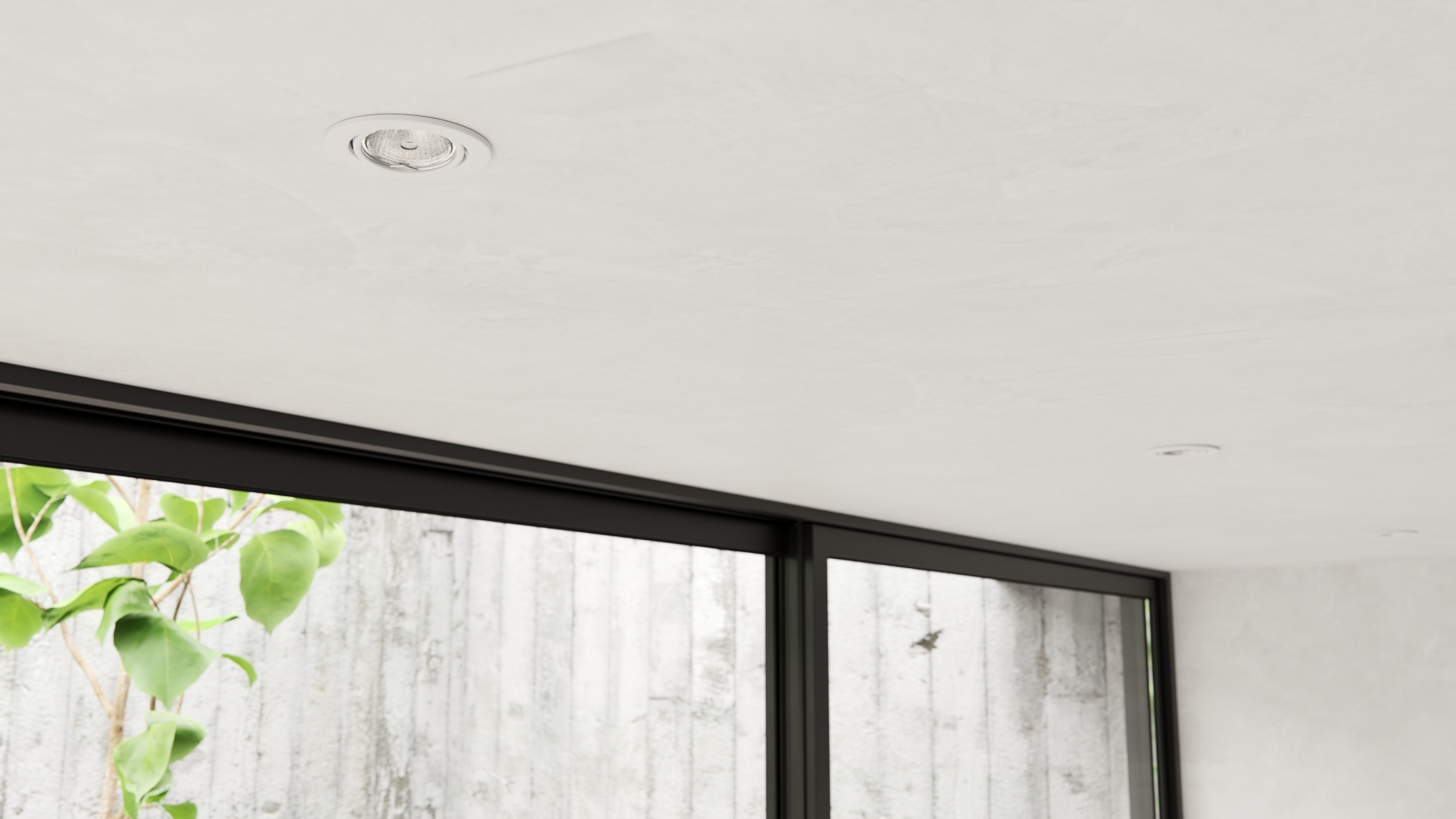 Bílá stropní svítidla v koupelně